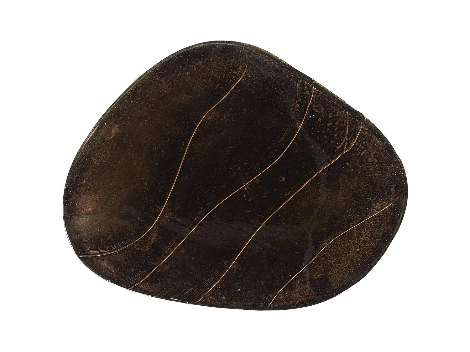 Bout de canapé verre – finition cuivre antique, 55 cm LAGUNA