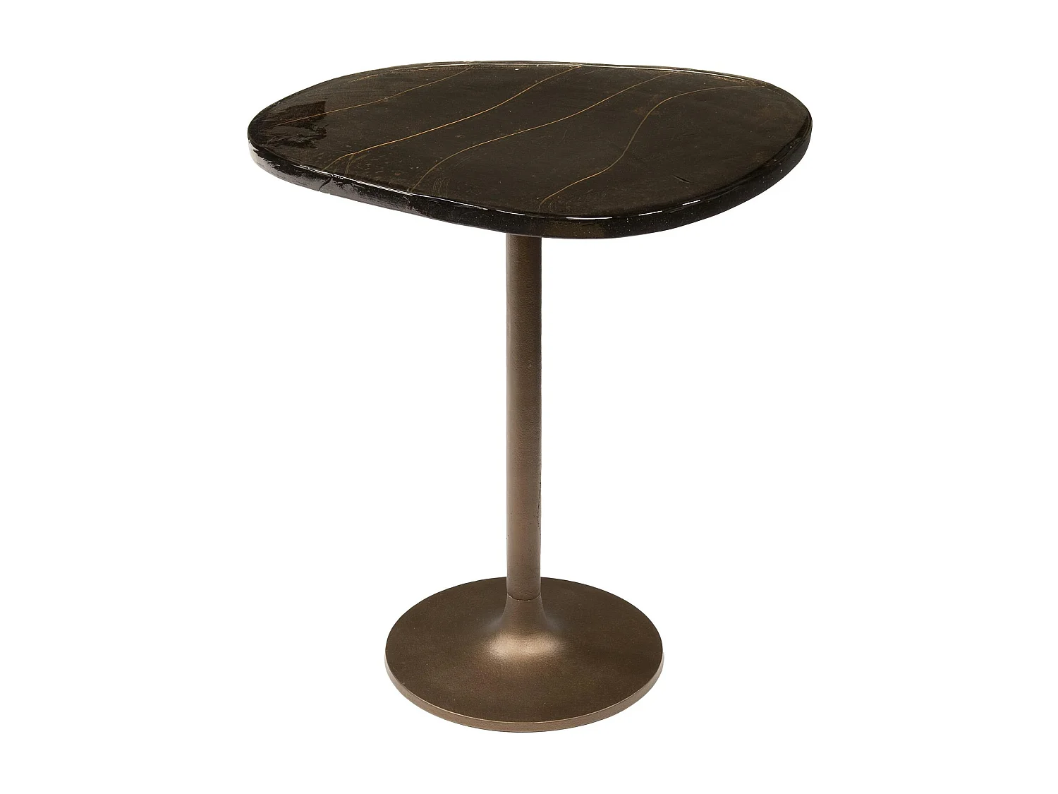 Bout de canapé verre – finition cuivre antique, 55 cm LAGUNA