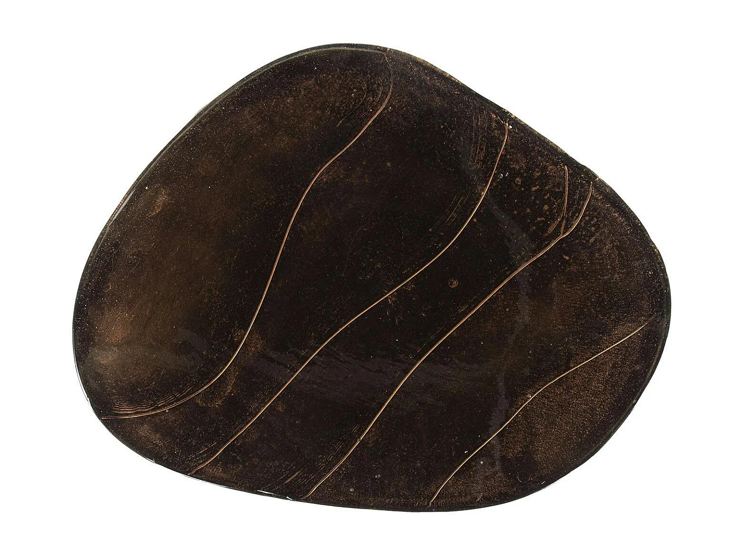 Bout de canapé verre – finition cuivre antique, 55 cm LAGUNA