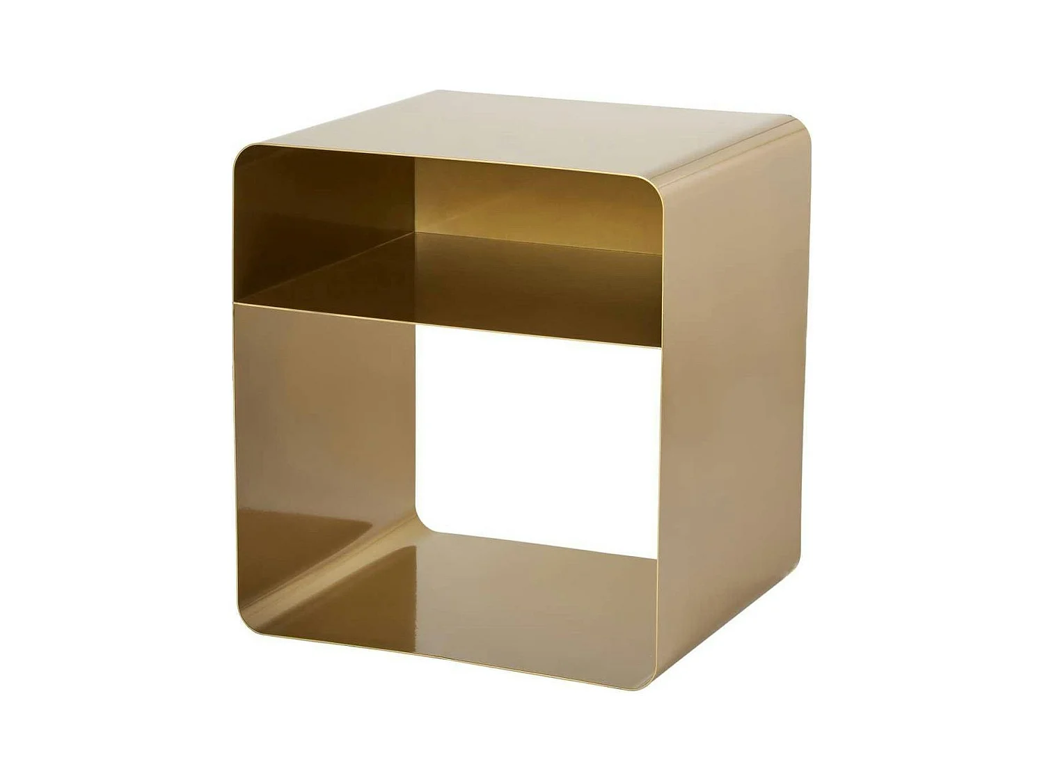 Table d’appoint design métal doré – forme cube SFAX
