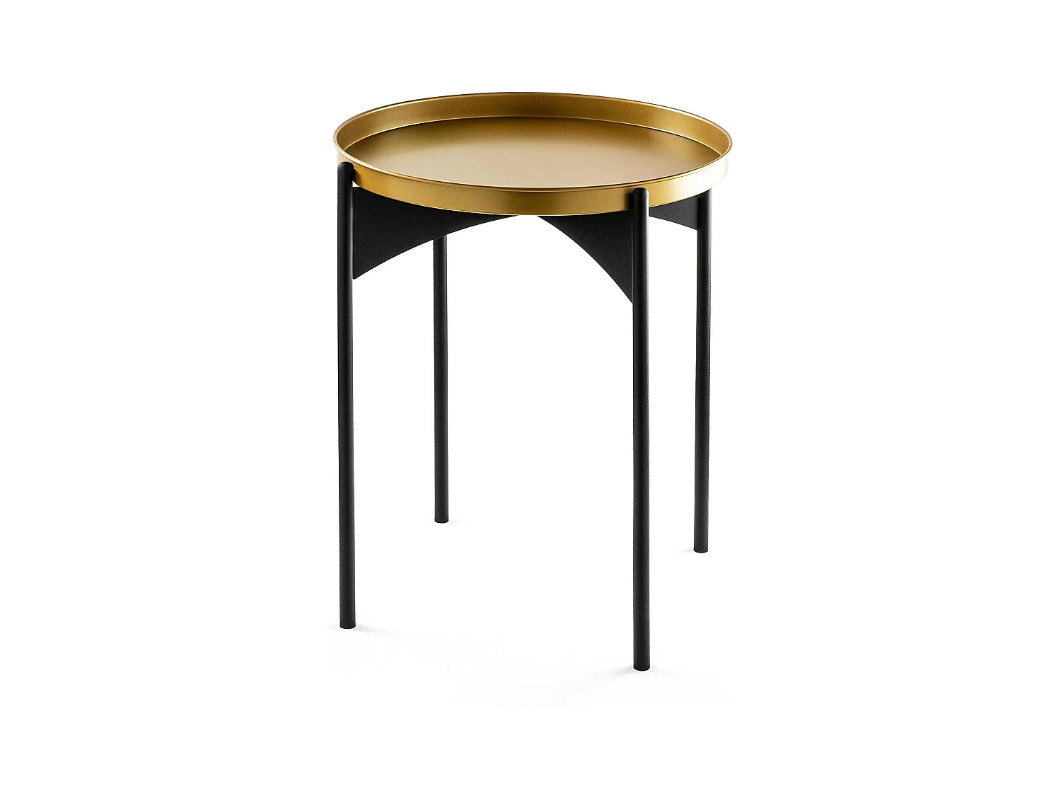 Petite table ronde noire design & plateau doré SFAX