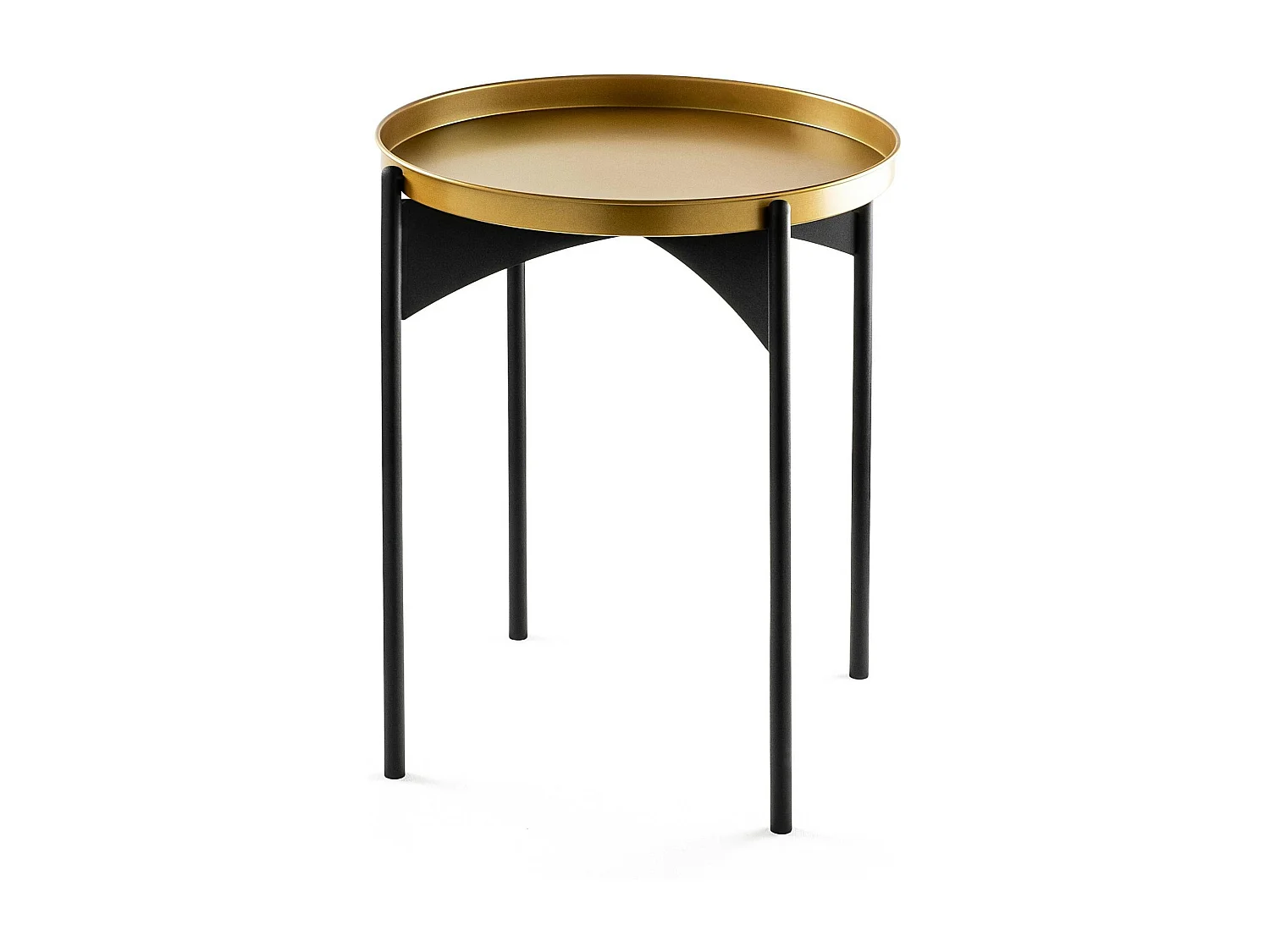 Petite table ronde noire design & plateau doré SFAX