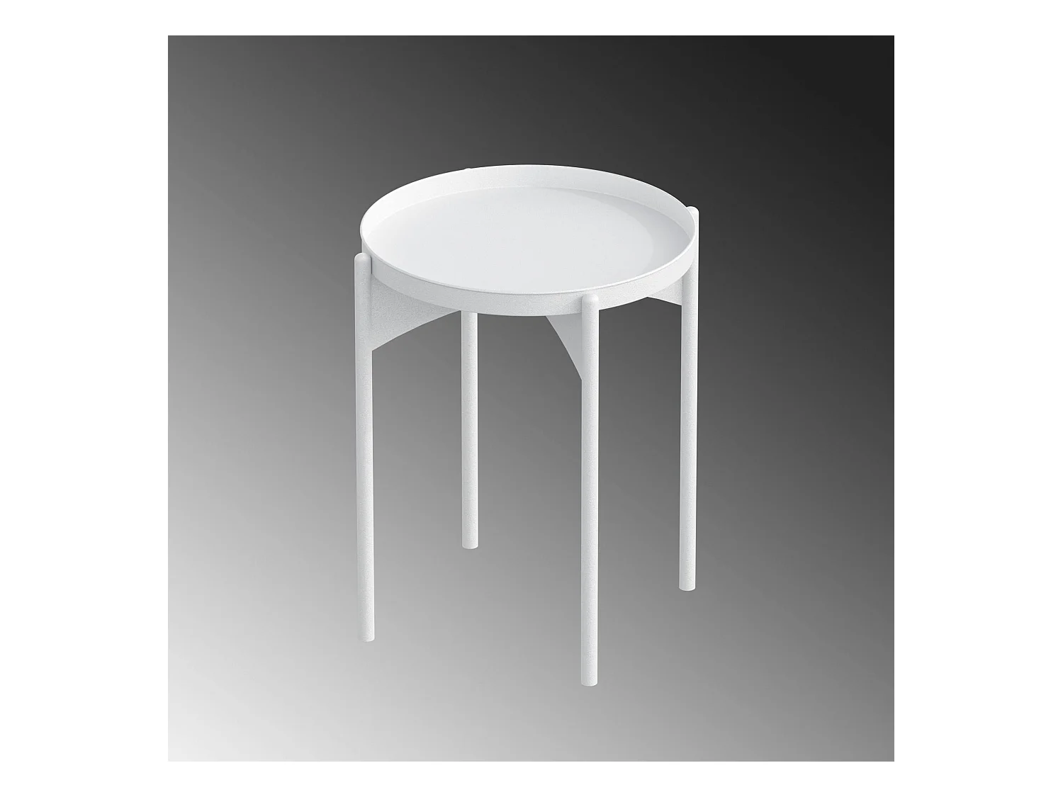 Petite table ronde blanche design & plateau assorti SFAX
