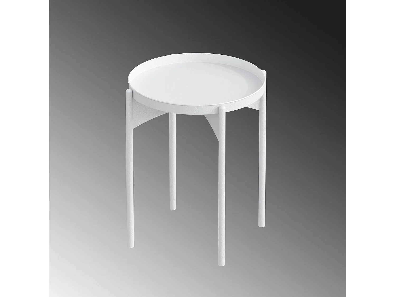 Petite table ronde blanche design & plateau assorti SFAX