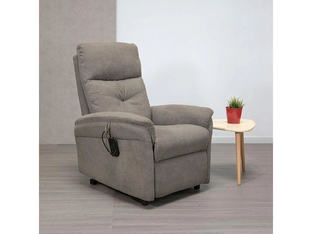 Fauteuil relax releveur tissu polyester taupe - VITILIS