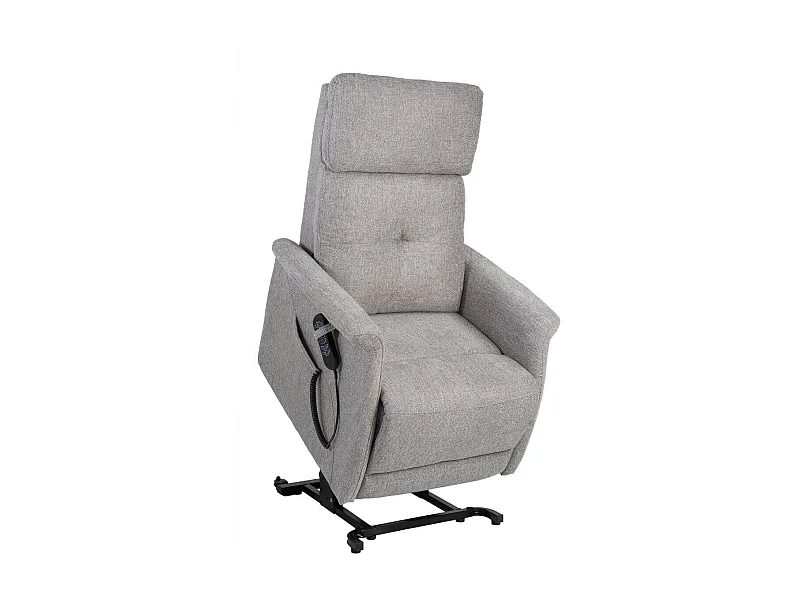 Fauteuil relax releveur tissu polyester gris clair chiné - PRAGUE