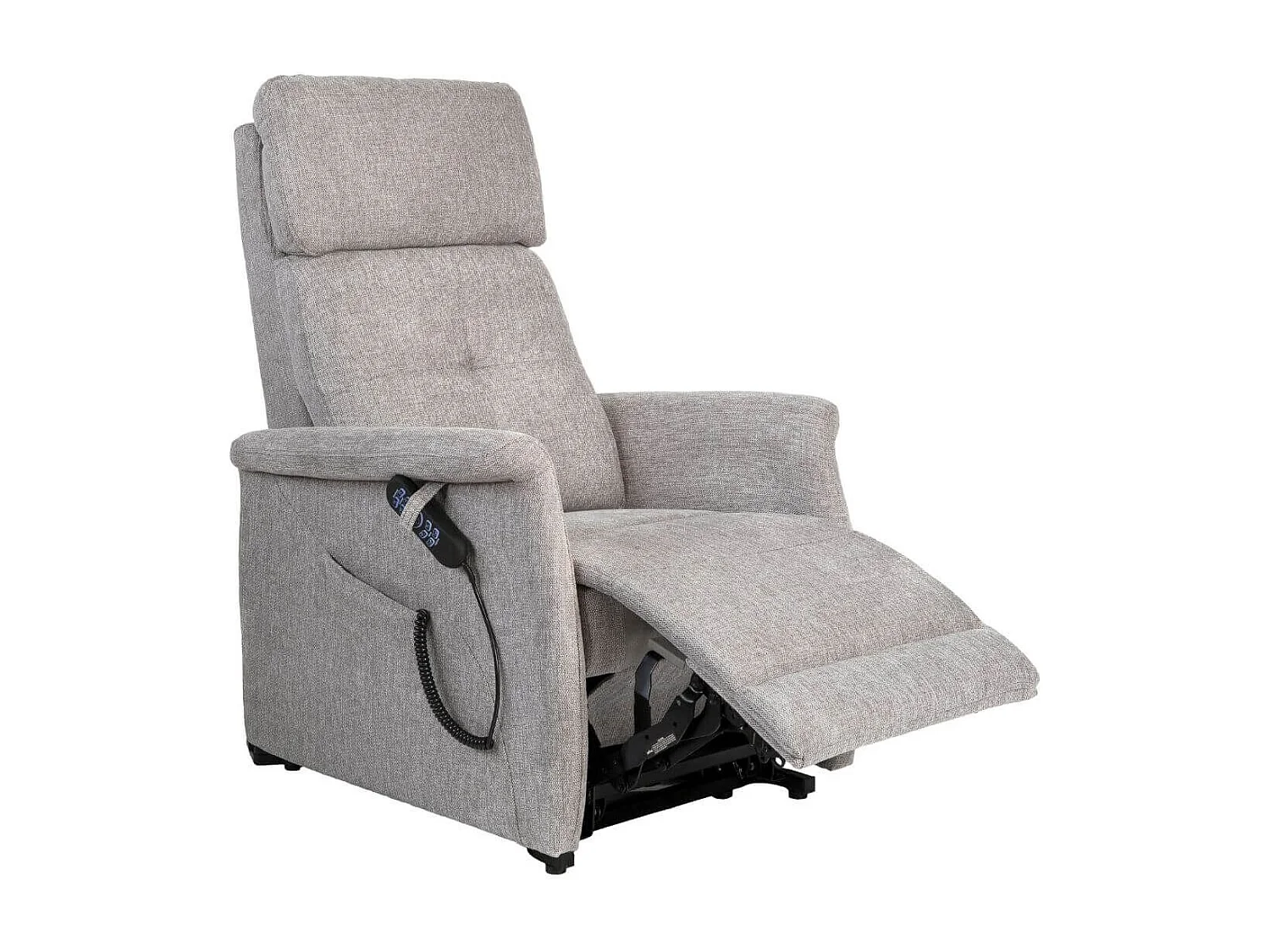 Fauteuil relax releveur tissu polyester gris clair chiné - PRAGUE