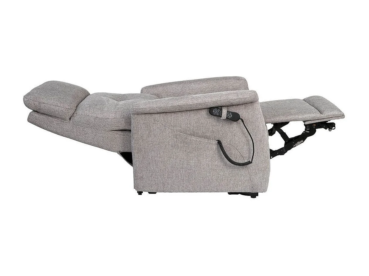 Fauteuil relax releveur tissu polyester gris clair chiné - PRAGUE