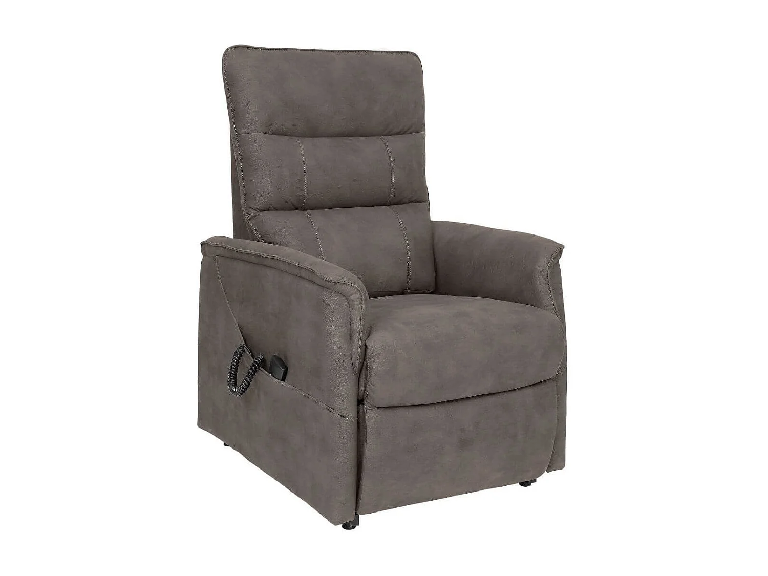 Fauteuil modèle S relax releveur tissu polyester imitation cuir taupe - EVENN