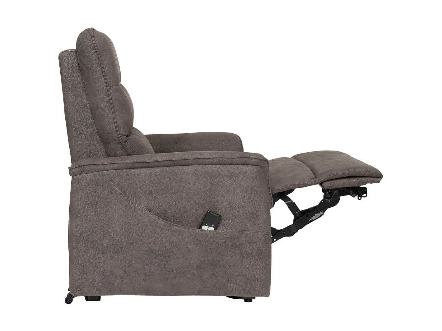 Fauteuil modèle S relax releveur tissu polyester imitation cuir taupe - EVENN