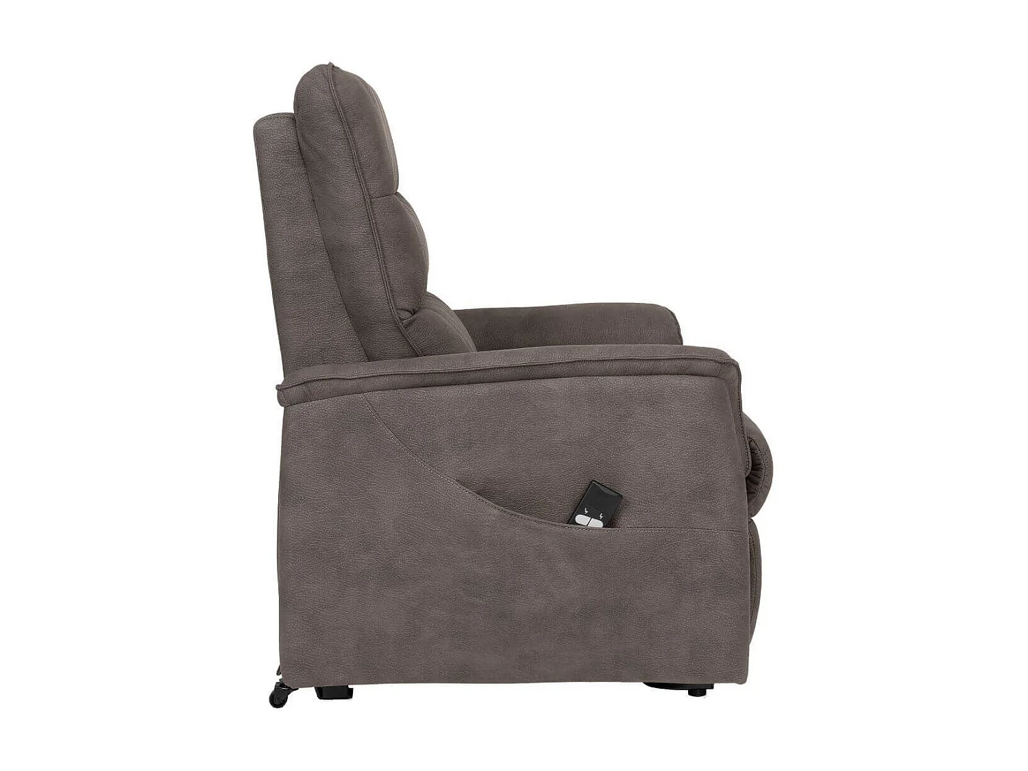 Fauteuil modèle S relax releveur tissu polyester imitation cuir taupe - EVENN