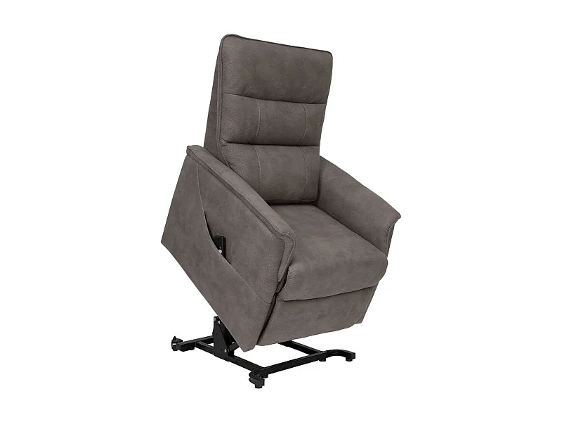 Fauteuil modèle S relax releveur tissu polyester imitation cuir taupe - EVENN