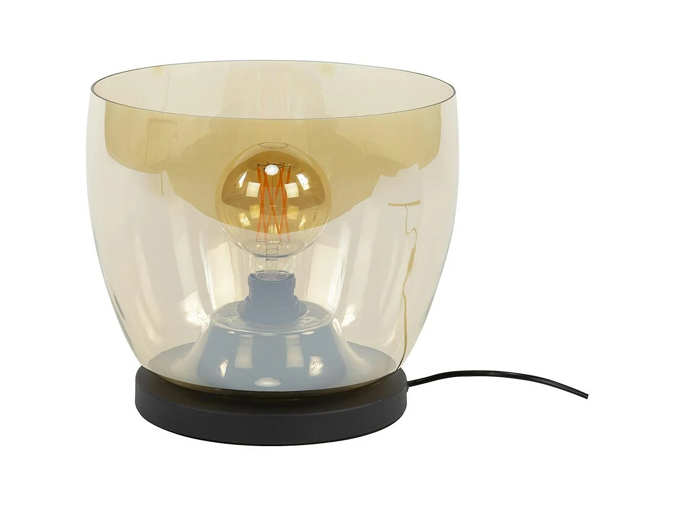 Lampe de salon moderne avec vasque en verre ambré 27 cm NIAGARA