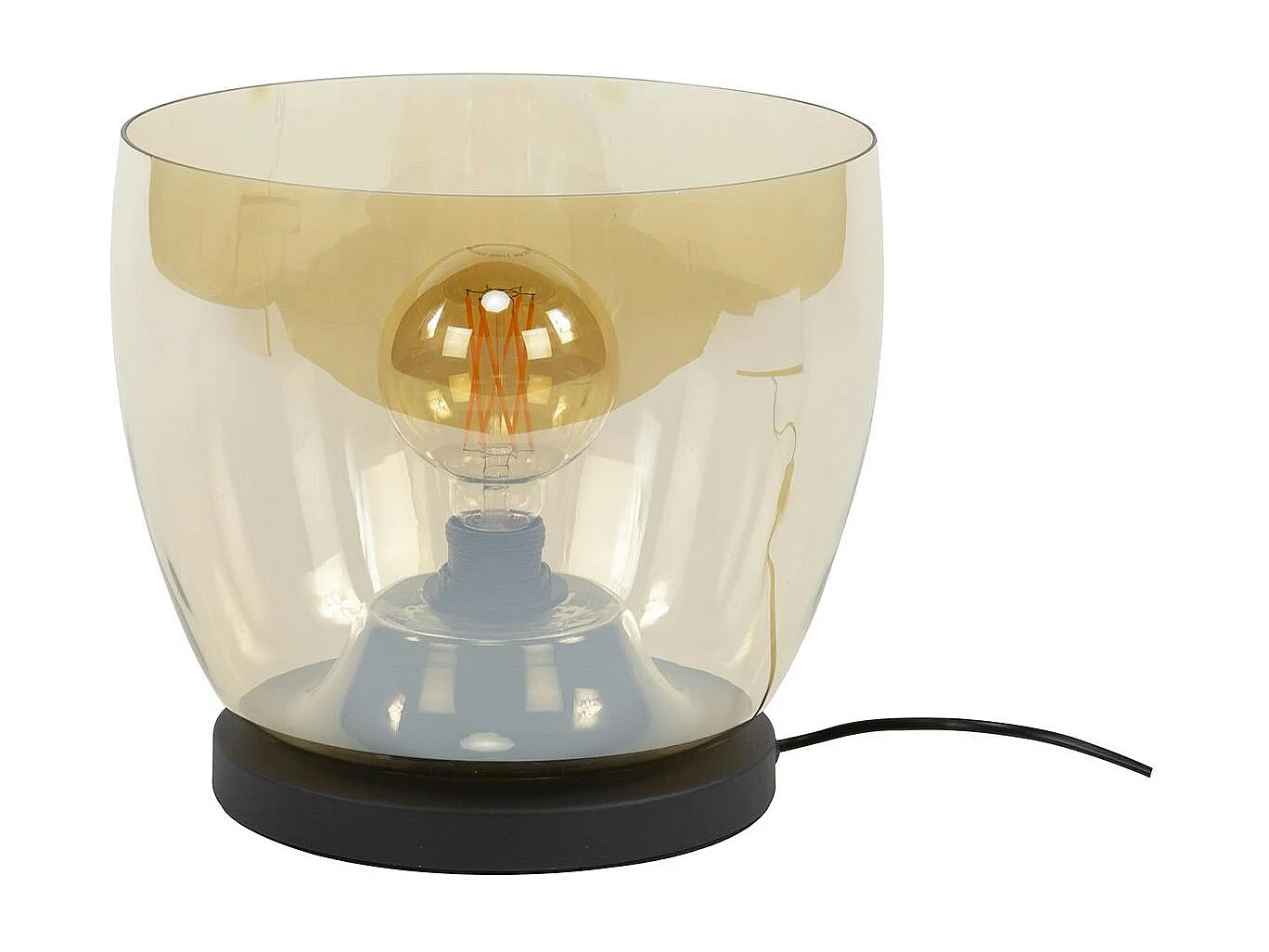 Lampe de salon moderne avec vasque en verre ambré 27 cm NIAGARA