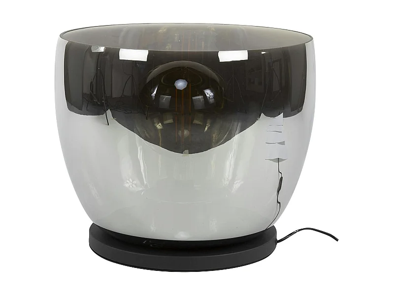 Lampe de salon moderne avec vasque en verre gris fumé 41 cm NIAGARA