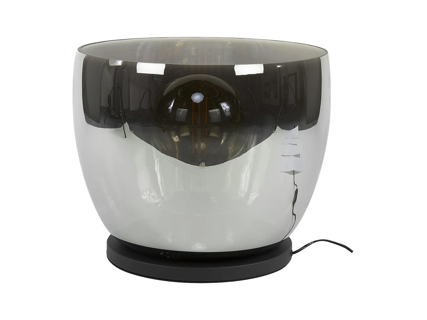 Lampe de salon moderne avec vasque en verre gris fumé 41 cm NIAGARA