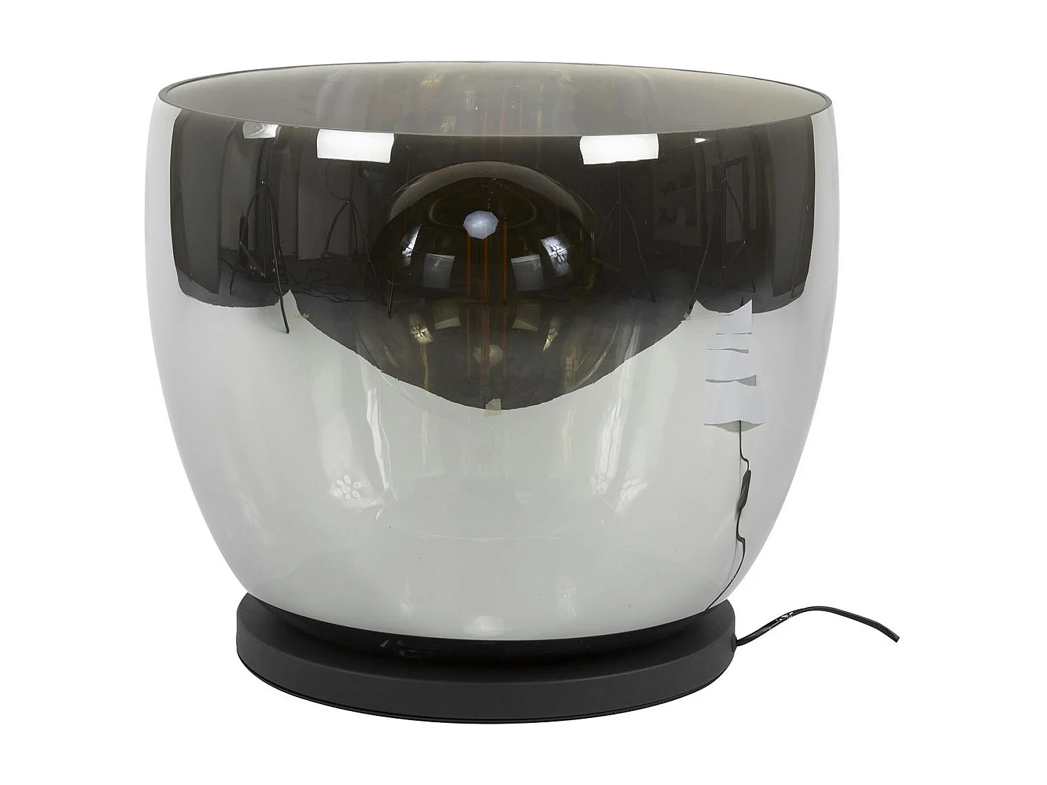 Lampe de salon moderne avec vasque en verre gris fumé 41 cm NIAGARA