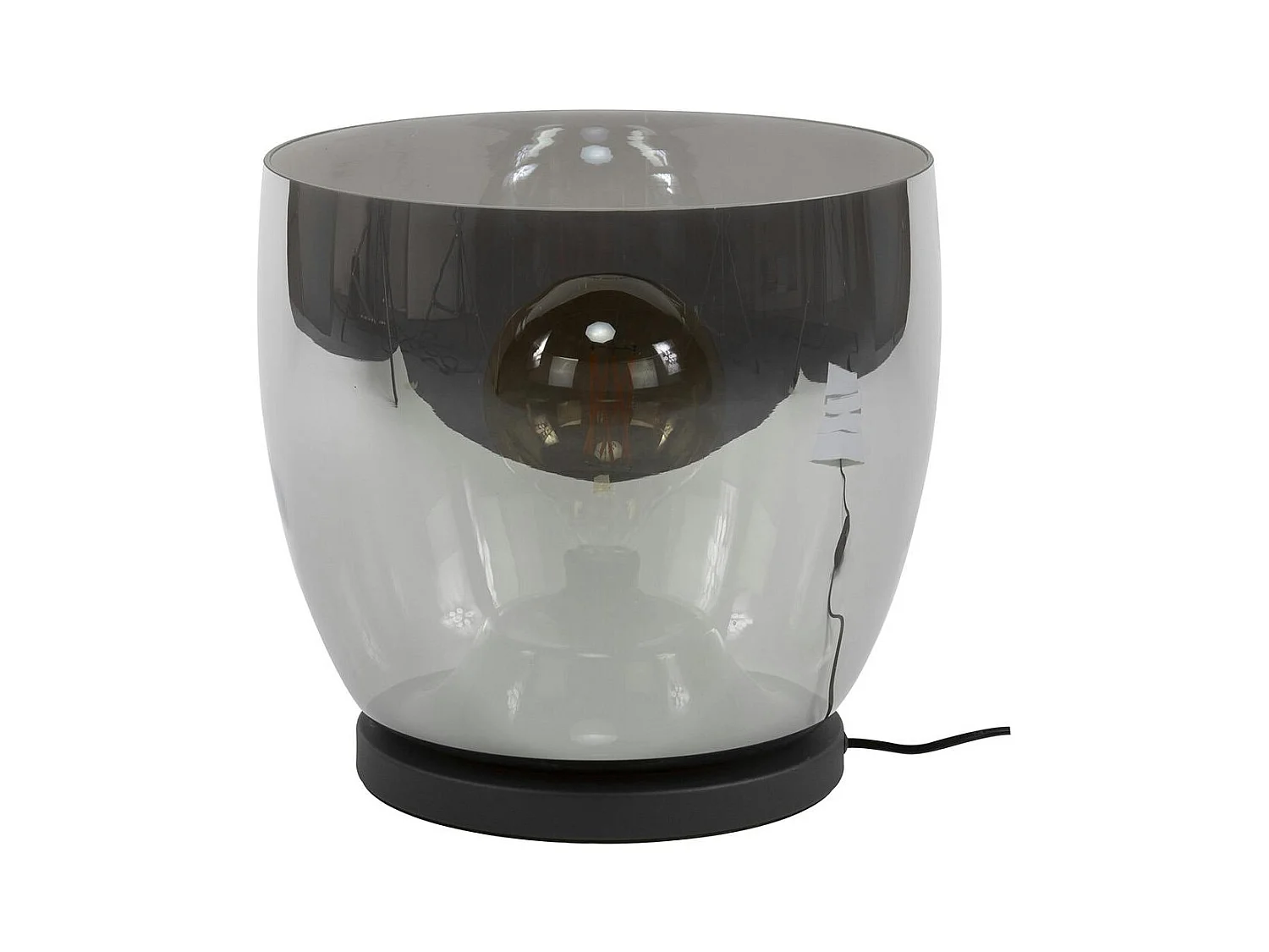 Lampe de salon moderne avec vasque en verre gris fumé 32 cm NIAGARA