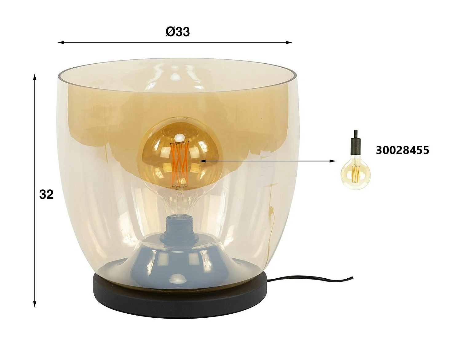 Lampe de salon moderne avec vasque en verre gris fumé 32 cm NIAGARA