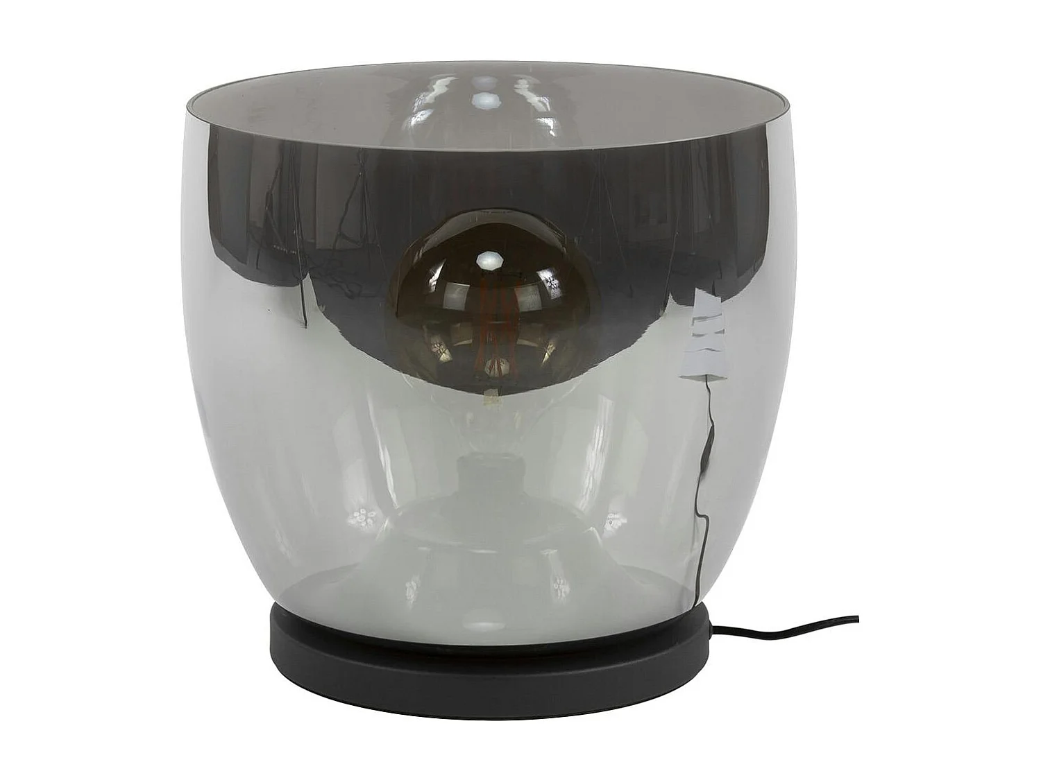 Lampe de salon moderne avec vasque en verre gris fumé 32 cm NIAGARA