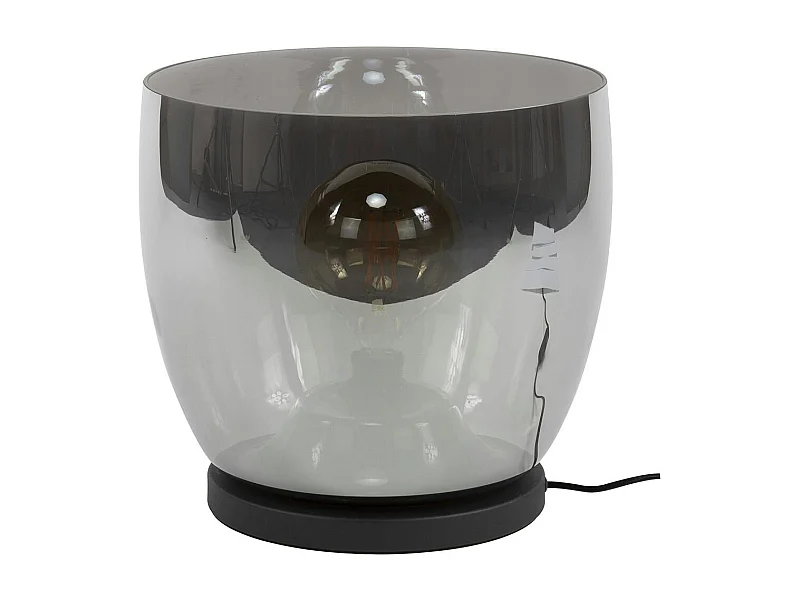 Lampe de salon moderne avec vasque en verre gris fumé 32 cm NIAGARA