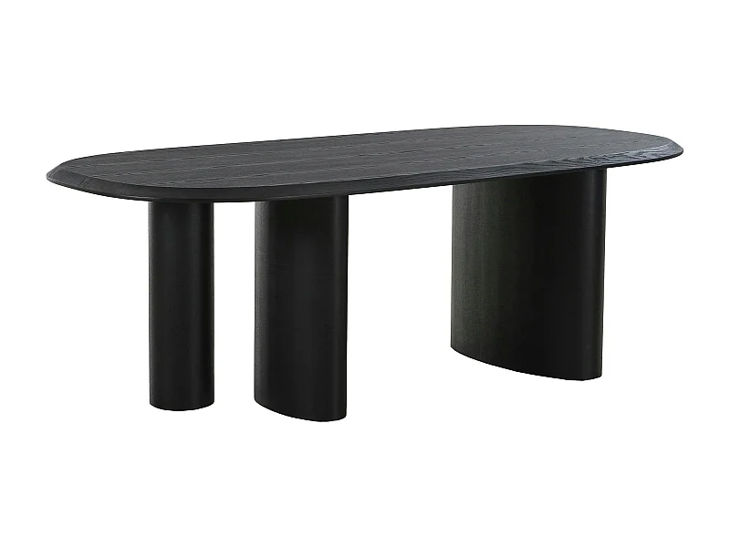Table moderne en bois noir – 3 pieds design 220 cm ALBERTA