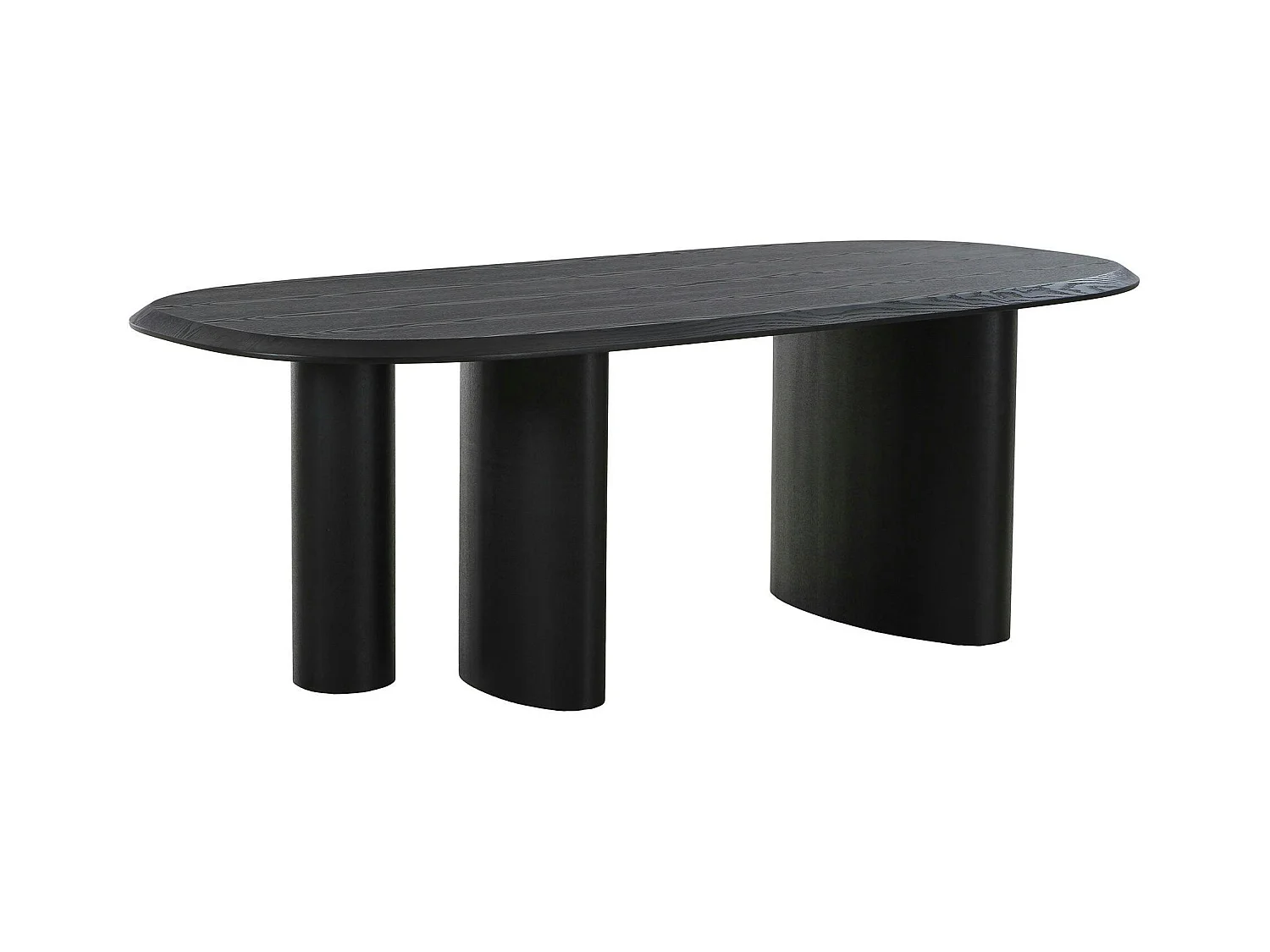 Table moderne en bois noir – 3 pieds design 220 cm ALBERTA
