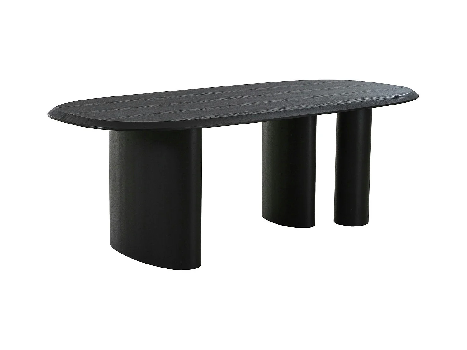Table moderne en bois noir – 3 pieds design 220 cm ALBERTA