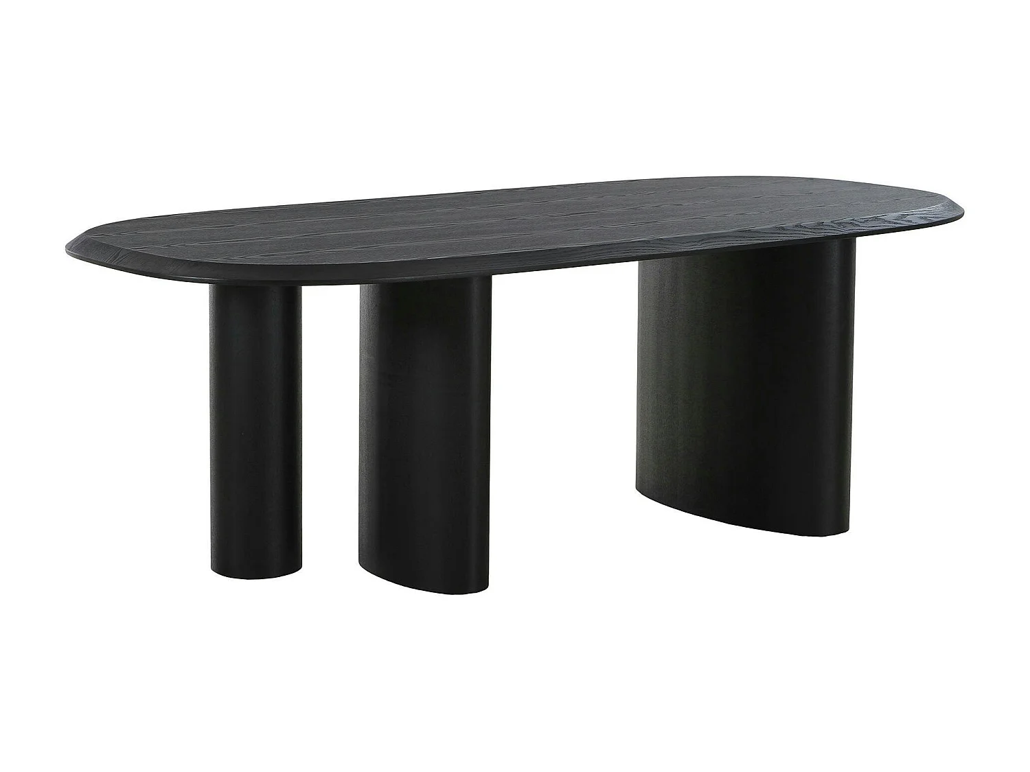 Table moderne en bois noir – 3 pieds design 220 cm ALBERTA