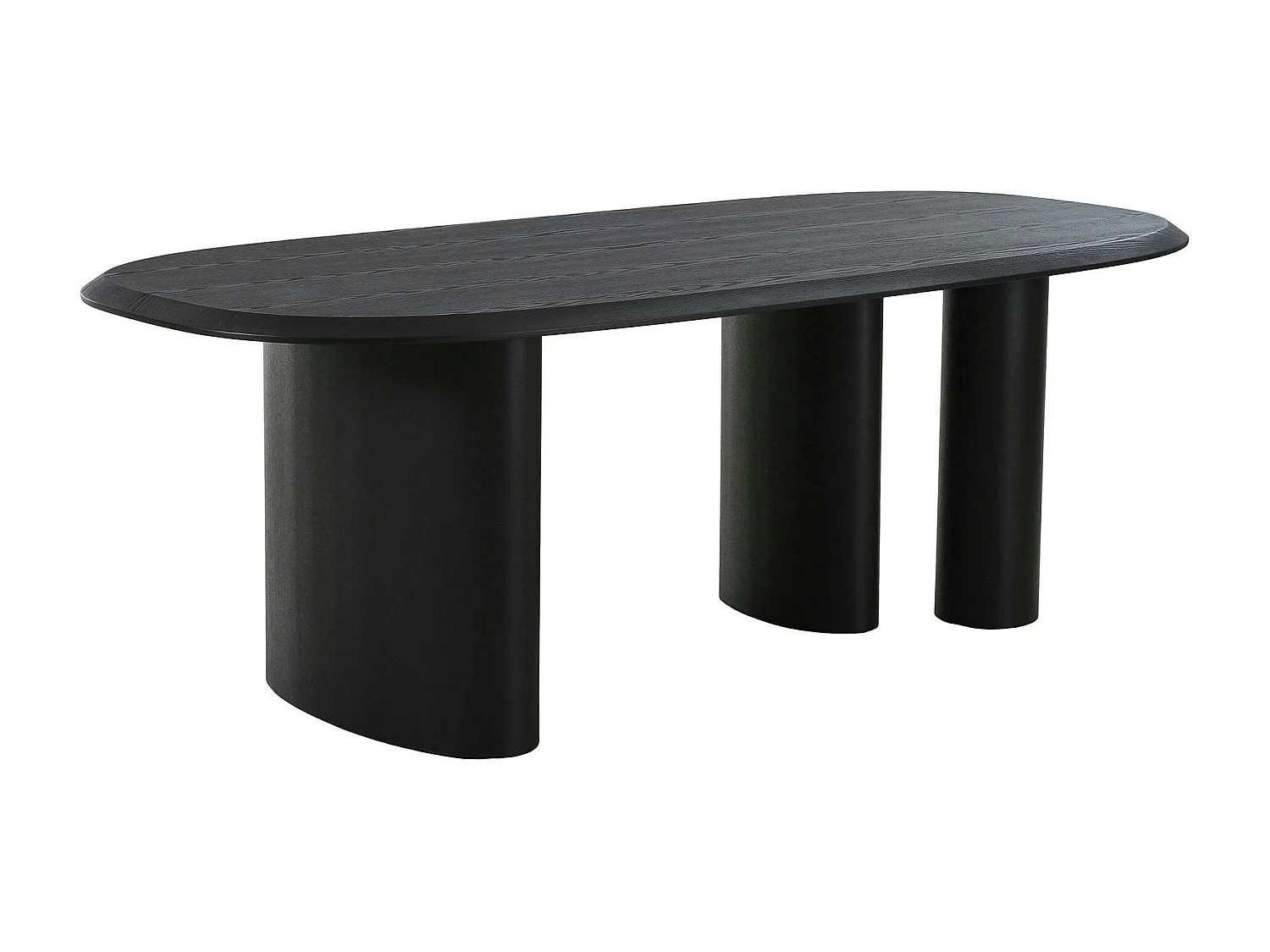 Table moderne en bois noir – 3 pieds design 220 cm ALBERTA