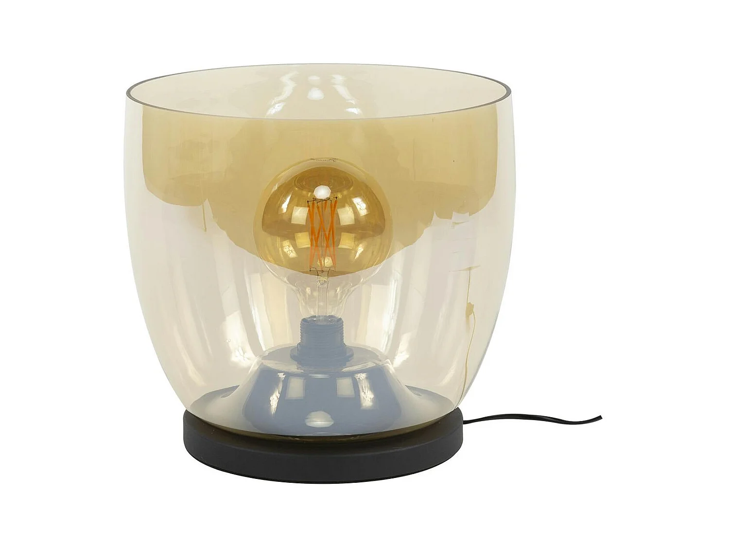 Lampe de salon moderne avec vasque en verre ambré 32 cm NIAGARA