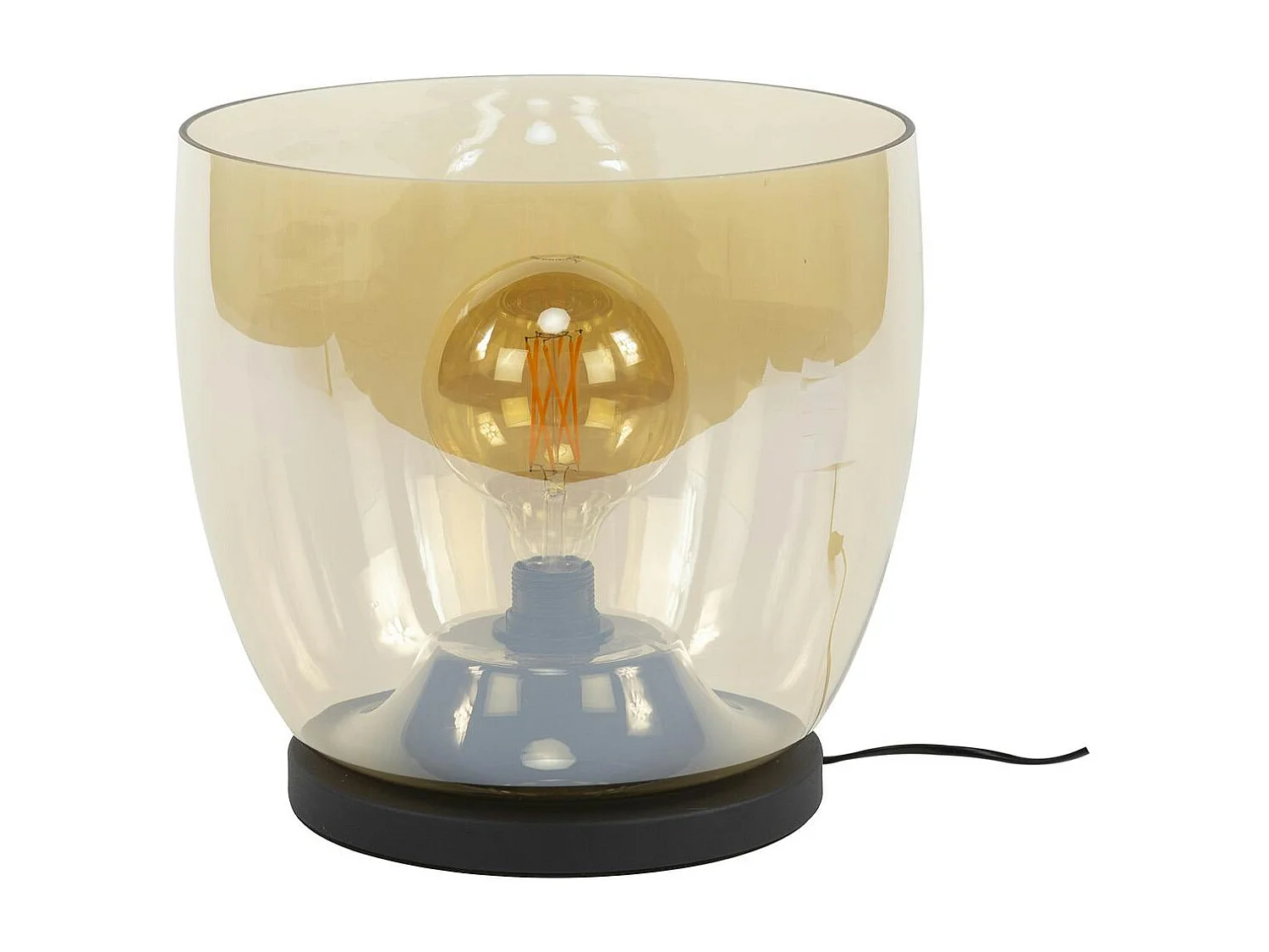 Lampe de salon moderne avec vasque en verre ambré 32 cm NIAGARA