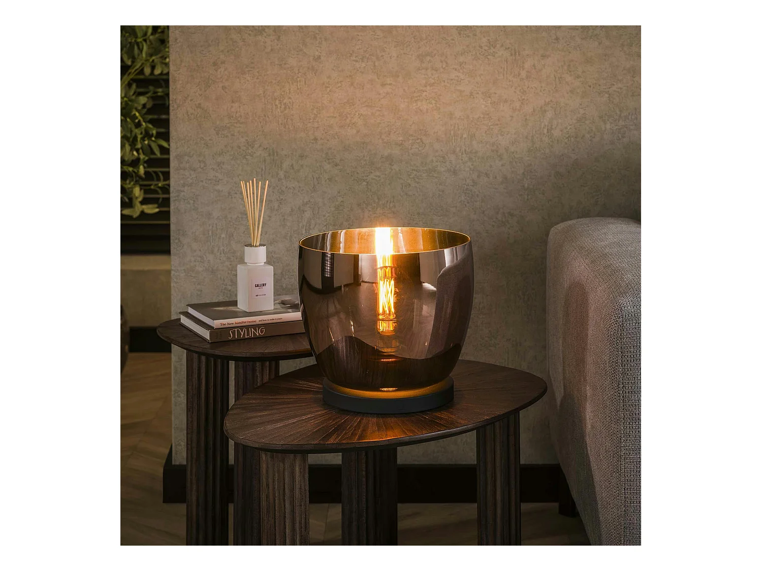 Lampe de salon moderne avec vasque en verre cuivré 27 cm NIAGARA