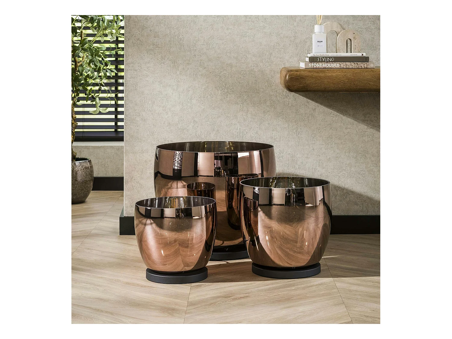 Lampe de salon moderne avec vasque en verre cuivré 27 cm NIAGARA