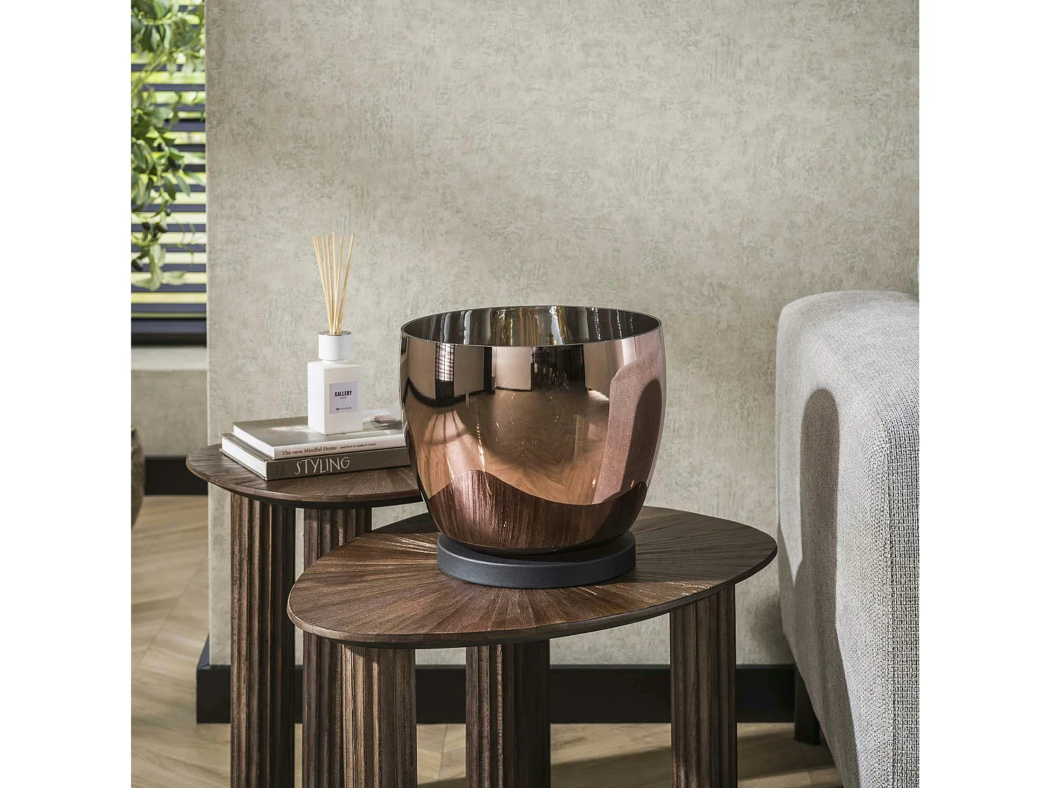 Lampe de salon moderne avec vasque en verre cuivré 27 cm NIAGARA