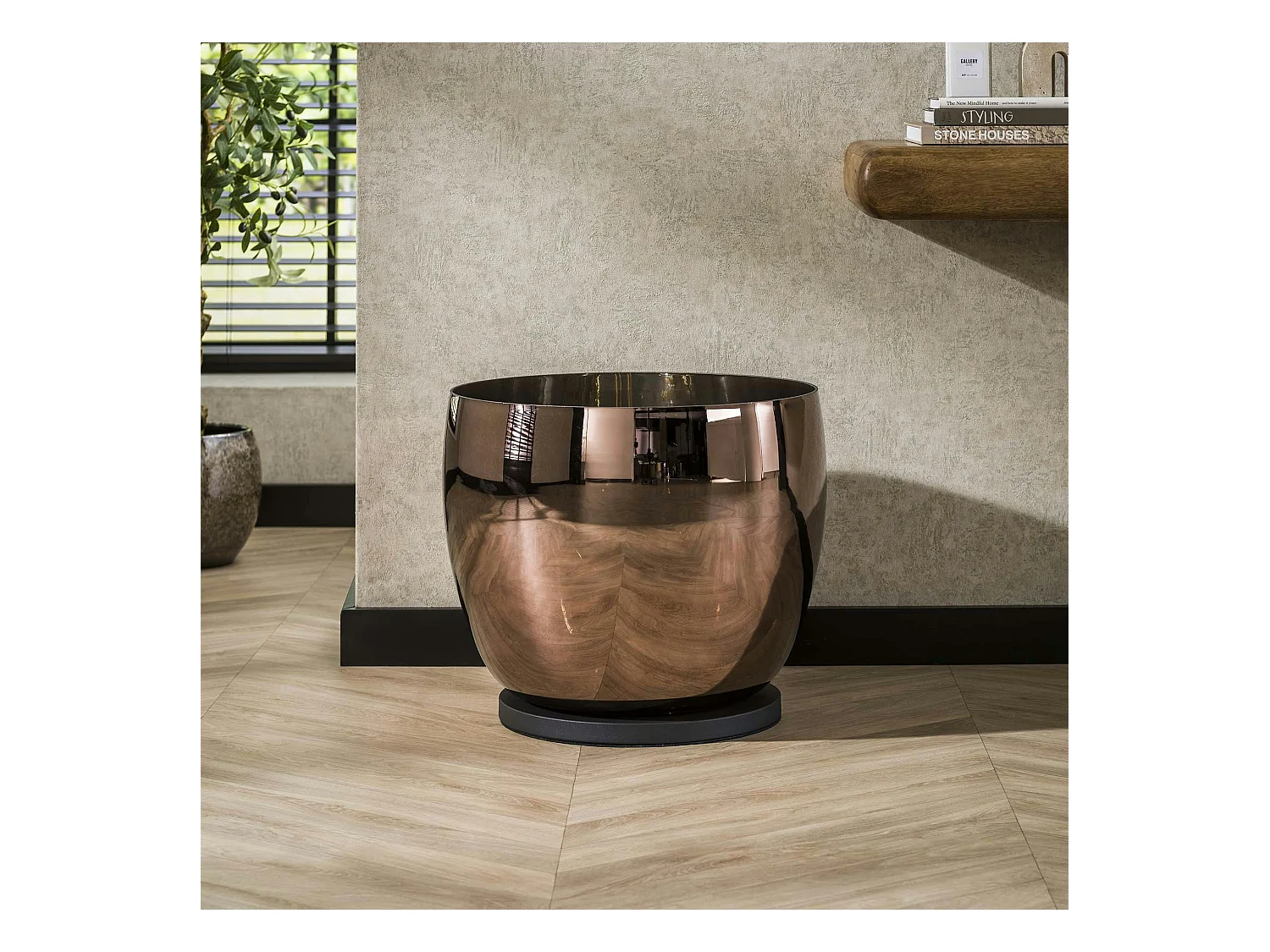 Lampe de salon moderne avec vasque en verre cuivré 41 cm NIAGARA