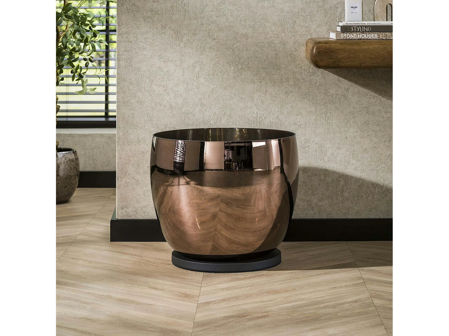 Lampe de salon moderne avec vasque en verre cuivré 41 cm NIAGARA