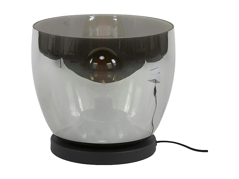 Lampe de salon moderne avec vasque en verre gris fumé 27 cm NIAGARA