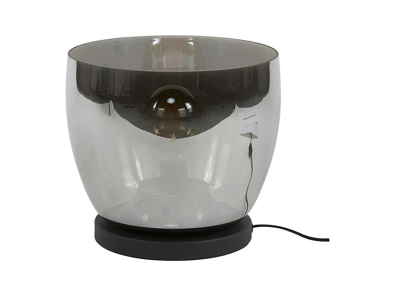 Lampe de salon moderne avec vasque en verre gris fumé 27 cm NIAGARA