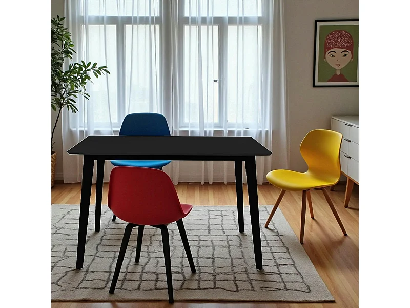 Table à manger en bois noir – rectangulaire, 120 cm TAMPA