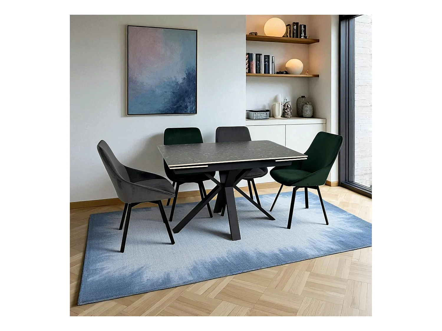 Table céramique extensible - terrazzo gris 120-180 cm VICO