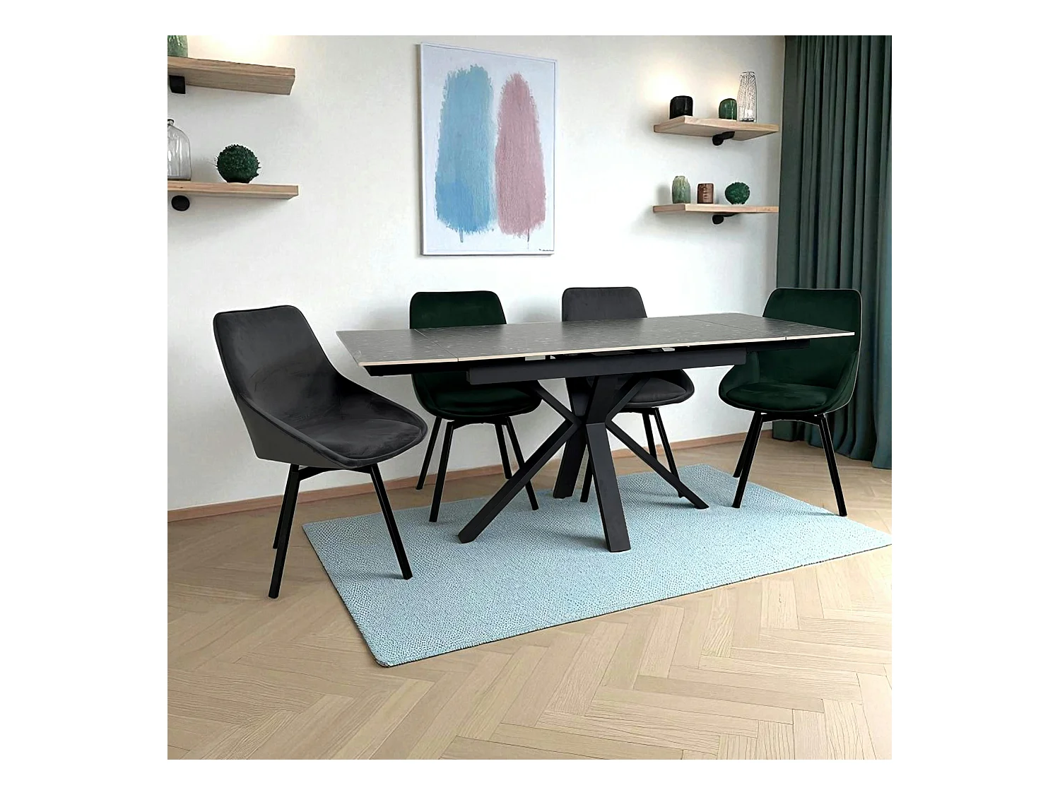 Table céramique extensible - terrazzo gris 120-180 cm VICO