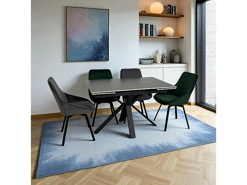 Table céramique extensible - terrazzo gris 120-180 cm VICO