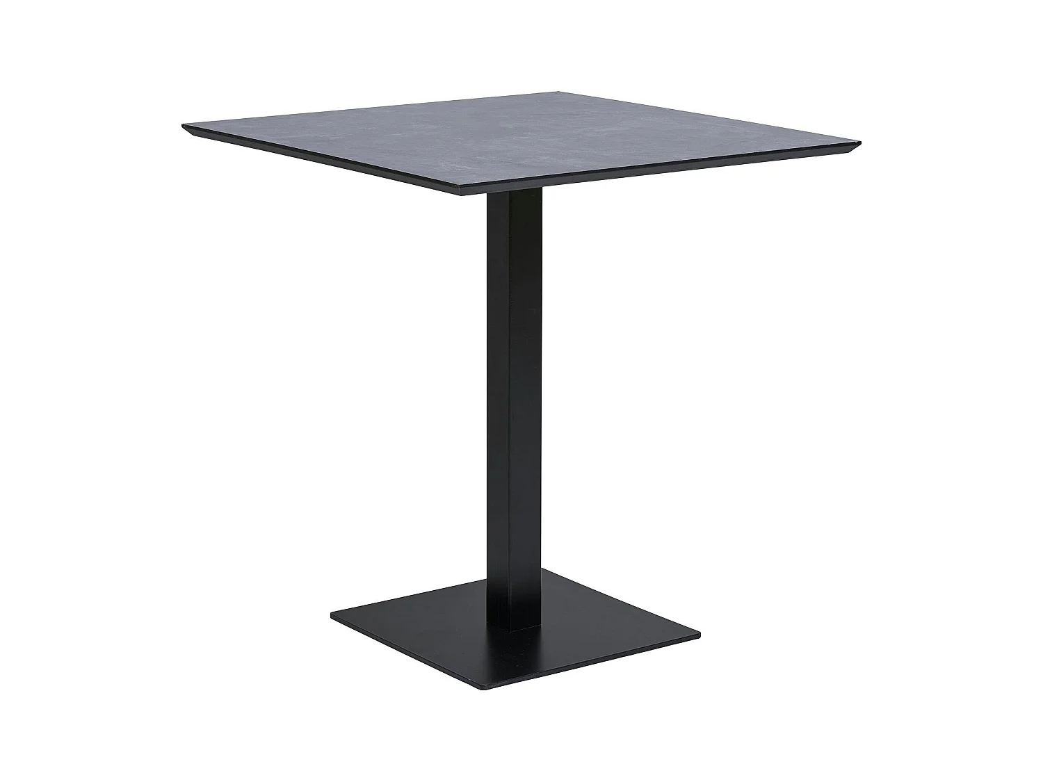 Table bistrot mélamine grise - pied métal noir, 70 cm NAPA