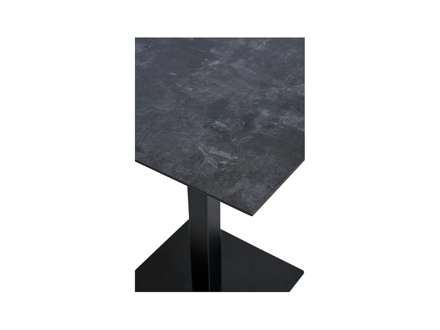 Table bistrot mélamine grise - pied métal noir, 70 cm NAPA