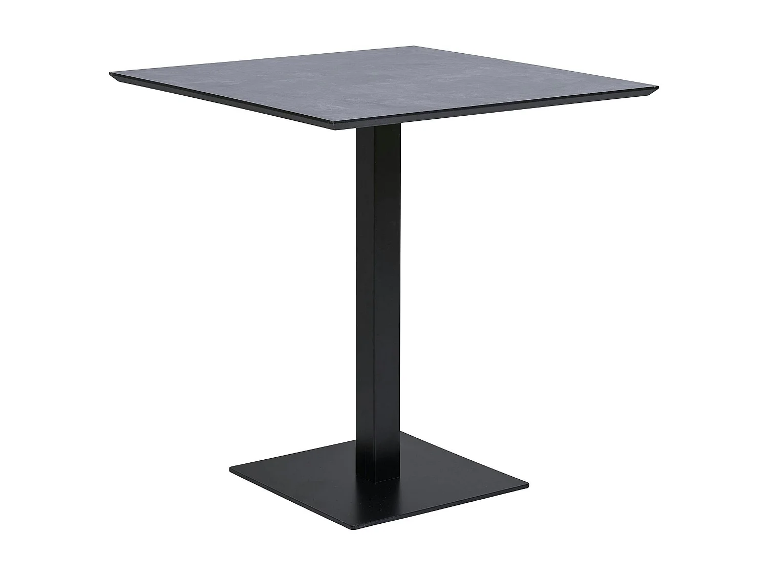 Table bistrot mélamine grise - pied métal noir, 70 cm NAPA