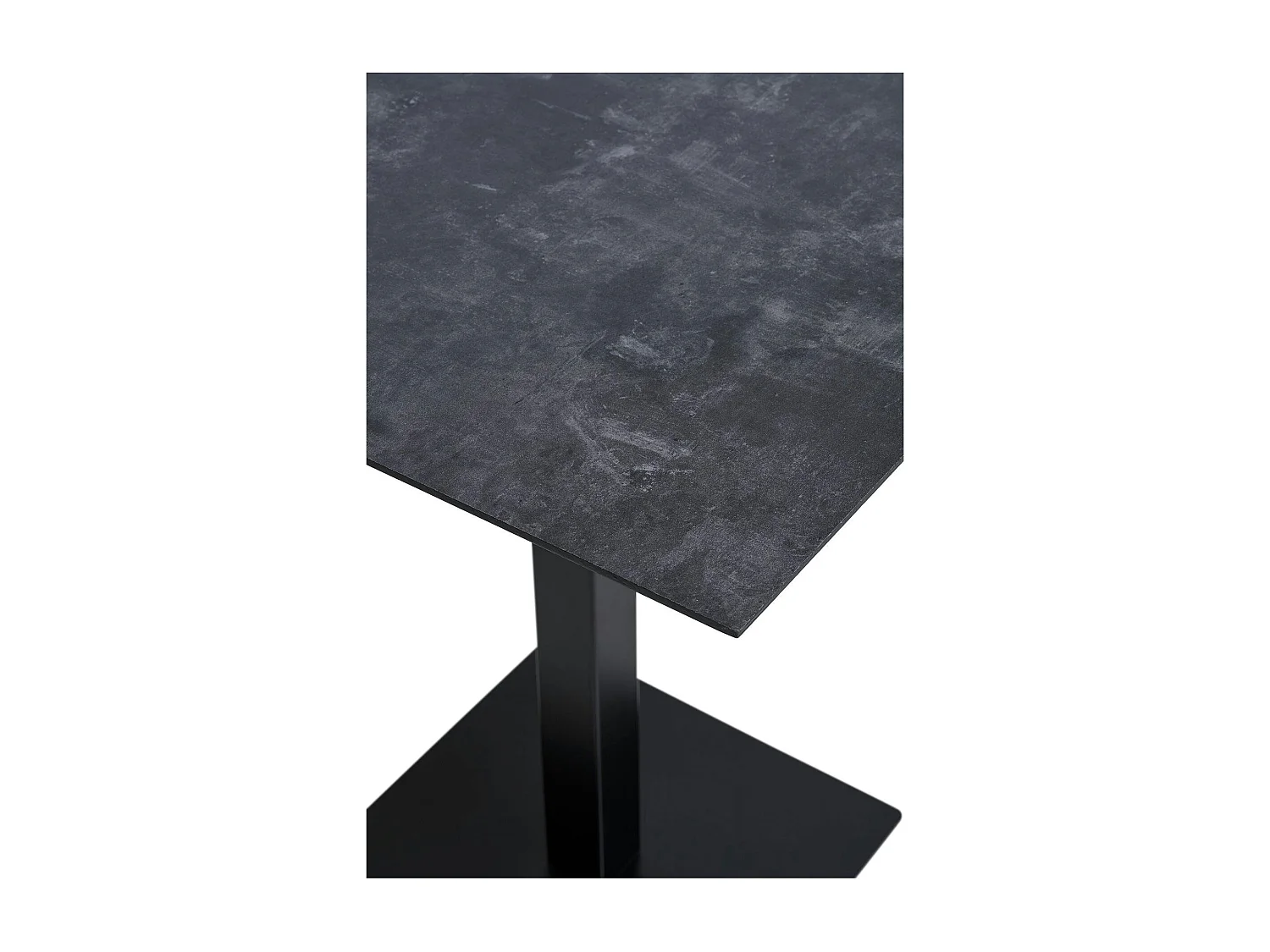 Table bistrot mélamine grise - pied métal noir, 70 cm NAPA
