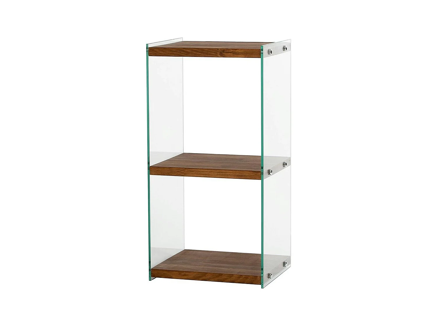 Colonne vitrine design - bois marron, 3 plateaux LHASA