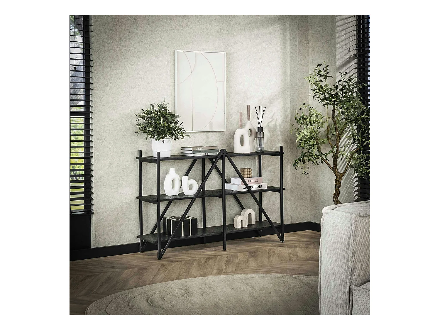 Etagère de salon moderne 3 plateaux RALF