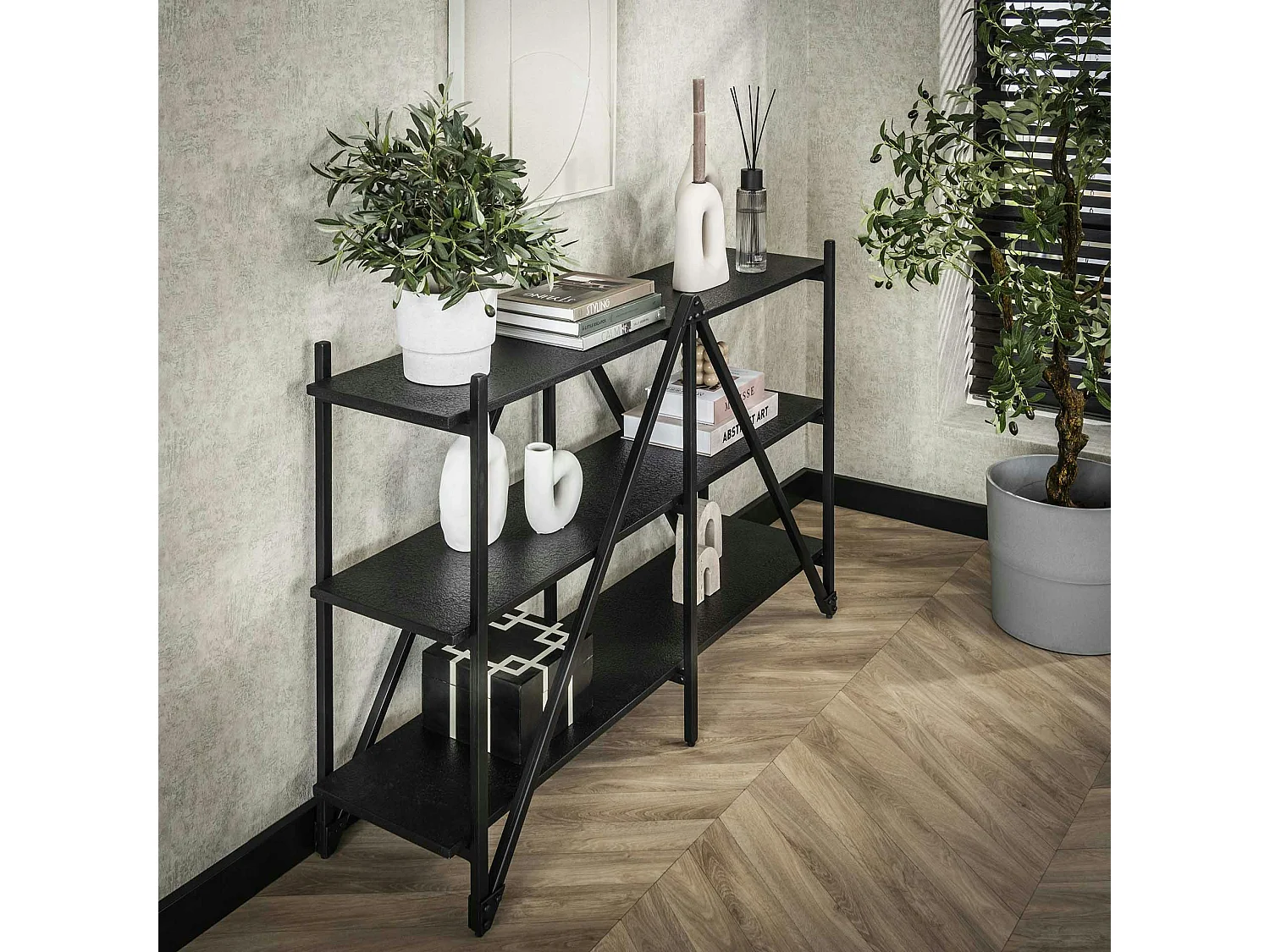 Etagère de salon moderne 3 plateaux RALF